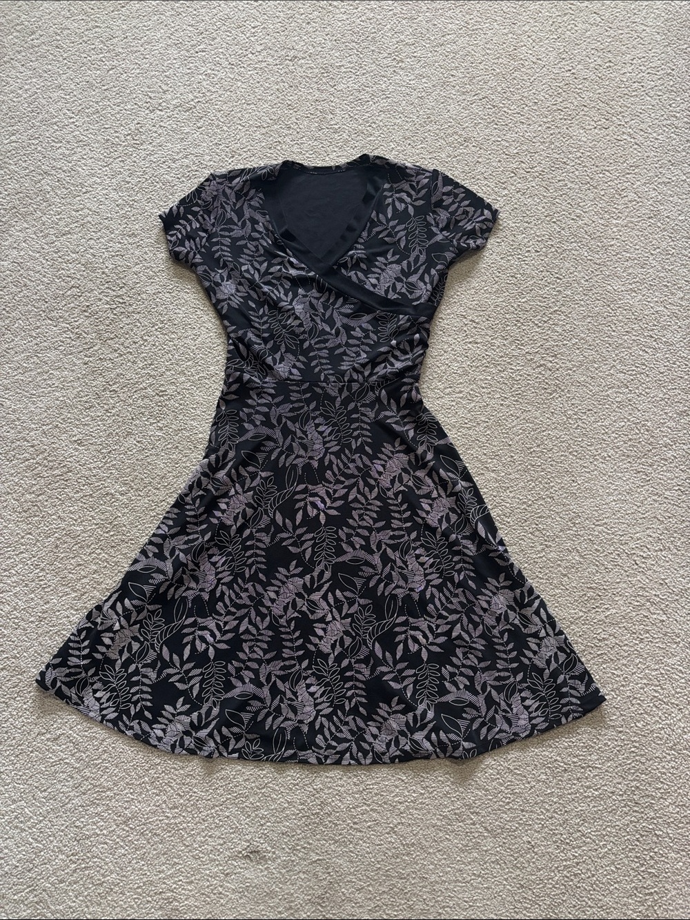 Women’s Black Floral Fit-and-Flare Dress